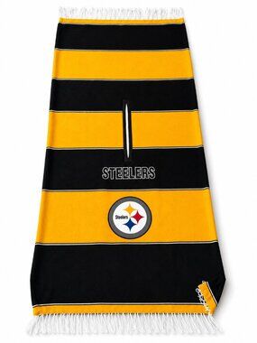 Pittsburgh Steelers Black & Gold Striped Fringed Winter Scarf NFL